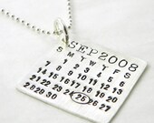 Mark Your Calendar Necklace -- personalized sterling silver necklace
