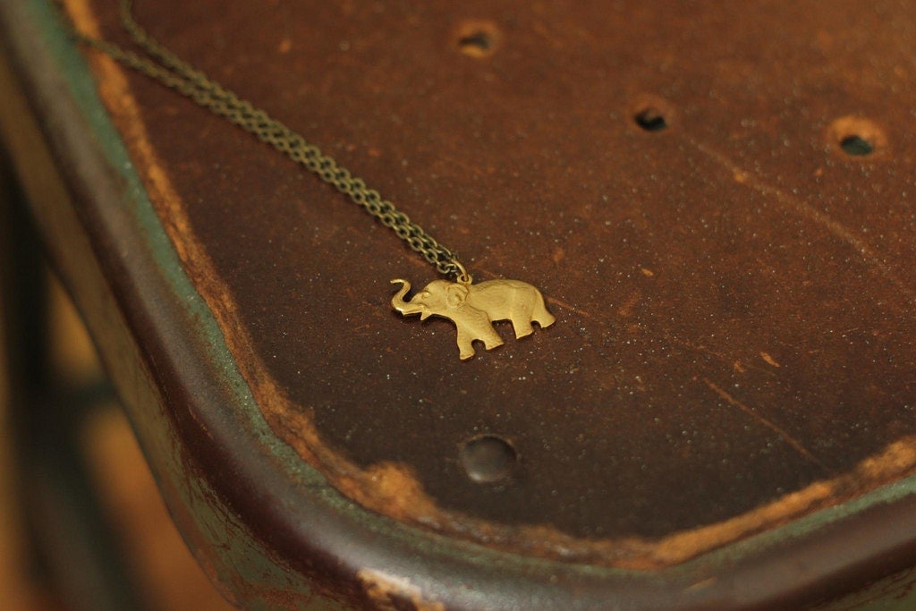 brass elephant necklace