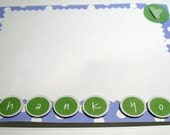 Thank You Flat Notecard - A2 Light Purple and Green