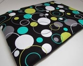 Laptop Case Sleeve 13 inch Macbook Case fits Laptops- Michael Miller Lagoon Hoopla Dot Lagoon
