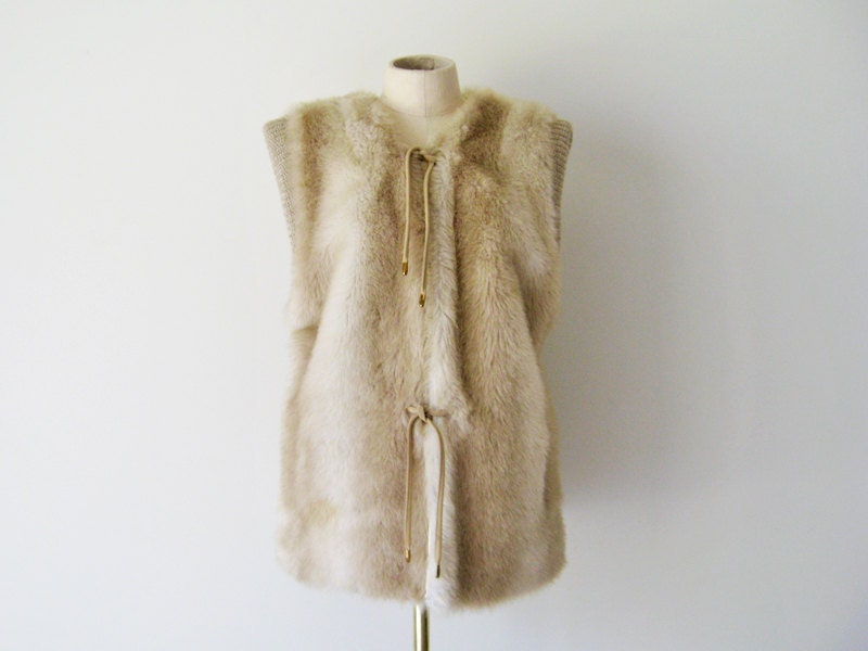 Vintage 70s FAUX FUR Vest - Winter Clothing - 1970s Ski Vest