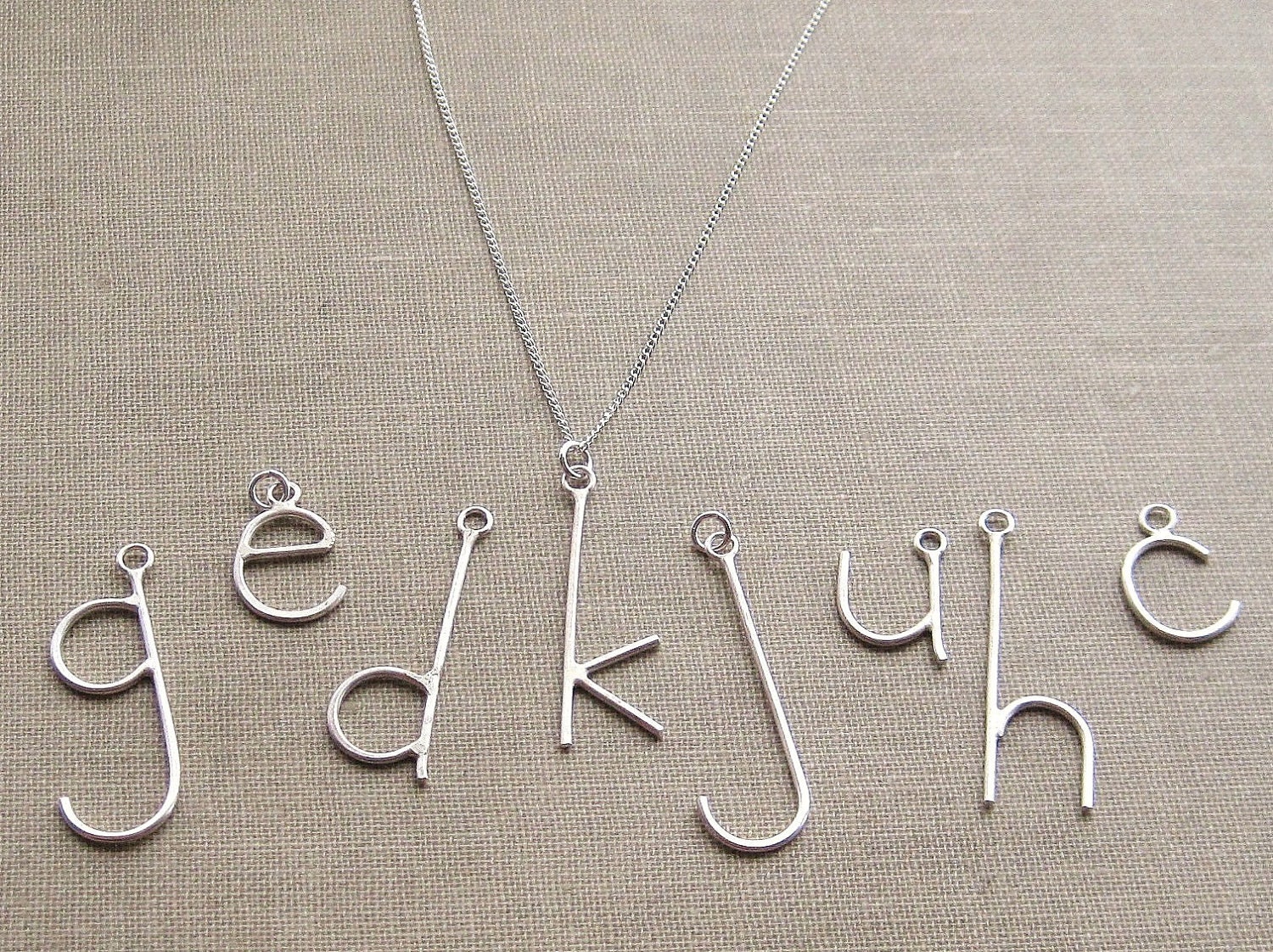 E is for Emmy, Pick Your Letter, Custom Initial Letter Necklace on Sterling Chain