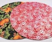 Holiday Table Runner, Round, Reversible, Quilted, Handmade.