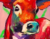 a good cow  acrylic painting 18x18