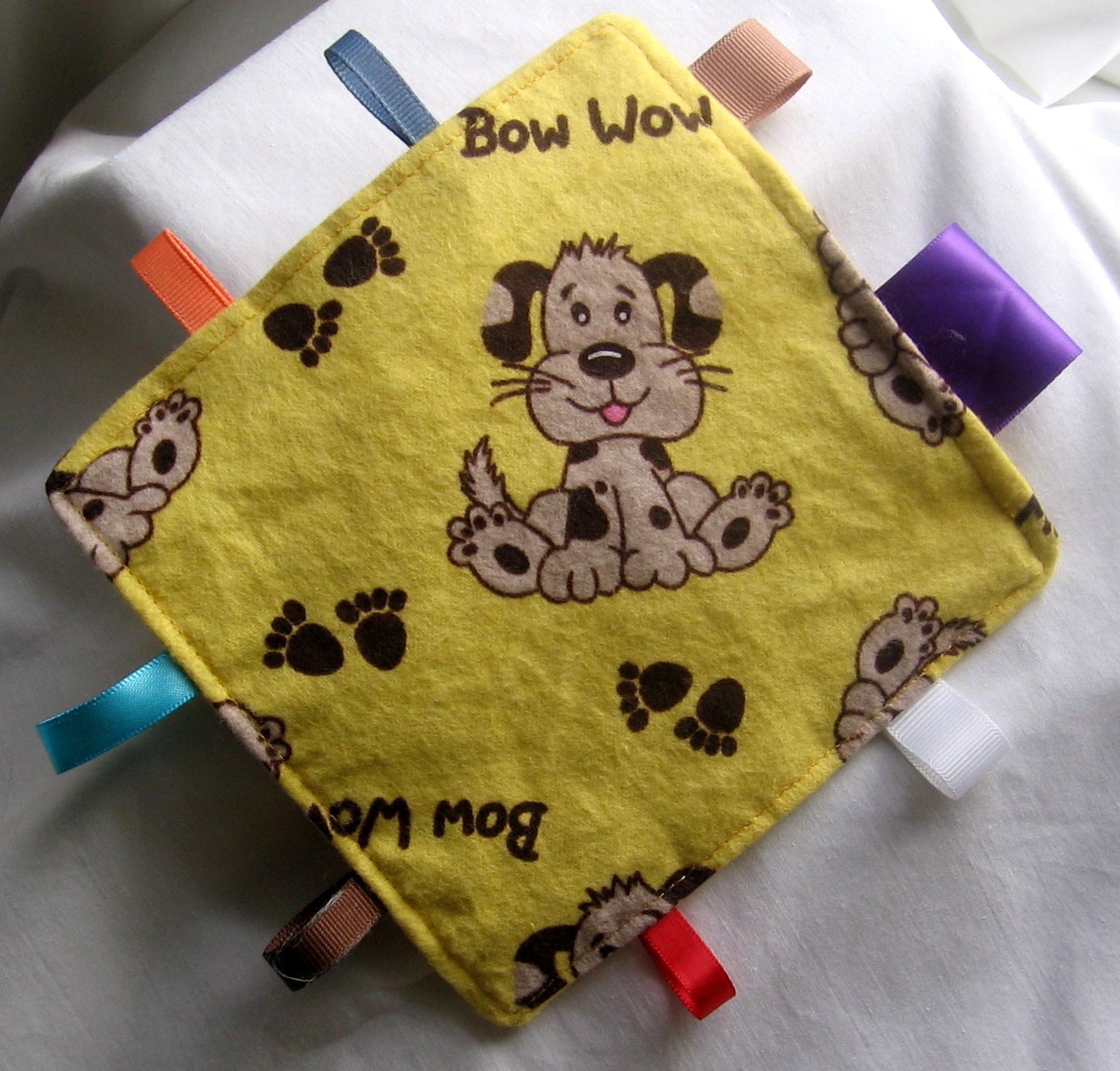 Crinkle Ribbon Tab Toy for Baby - Cotton Flannel