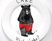 Hand Painted Bear Side Plate - What Cake
