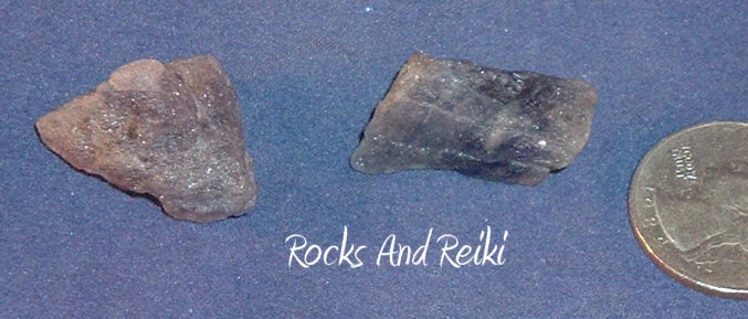Open My Third Eye Chakra - 2 RAW IOLITE CHUNKS - Reiki Blessed Gemstones - 716