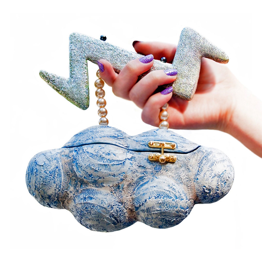 Cloud and Thunder Handbag Minaudiere Purse