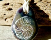 Shell  fused glass pendant