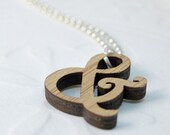 Mini Harrington Ampersand Necklace in bamboo