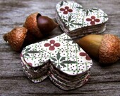 Folk Heart Stickers, 18 decorative stickers for Valentines, paper crafting, envelopes, love notes