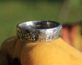 Lunar Visit, womens stone textured silver ring