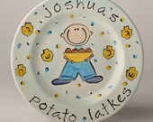 personalized hand painted potato latke plate
