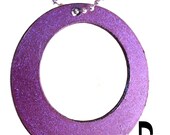 Purple glitter Vinyl Record necklace -- large