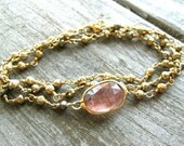 Falling Away...Metallic Pyrite and Lepidocrosite Gemstone Wrap Bracelet / Necklace