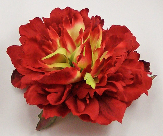 Red Peony Flower Clip & Pin