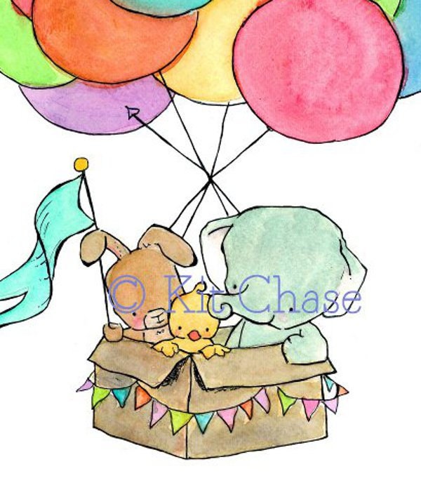 nursery art wall decor---Sky High--8x10 archival art print
