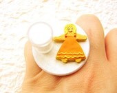 Kawaii Cookie Ring Gingerbread Girl Milk