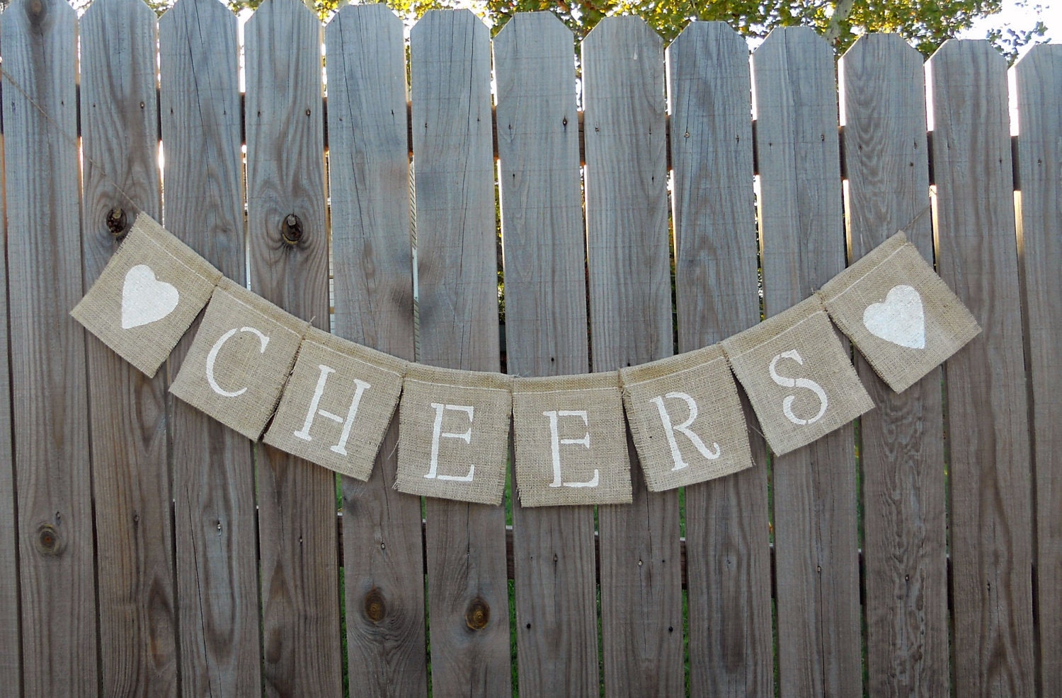Cheers Brown Burlap Banner for the Home, Christmas Decoration, Baby Showers decor and more