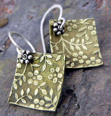 Romance,sml, Sterling Silver and Brass earrings, ThePurpleLilyDesigns