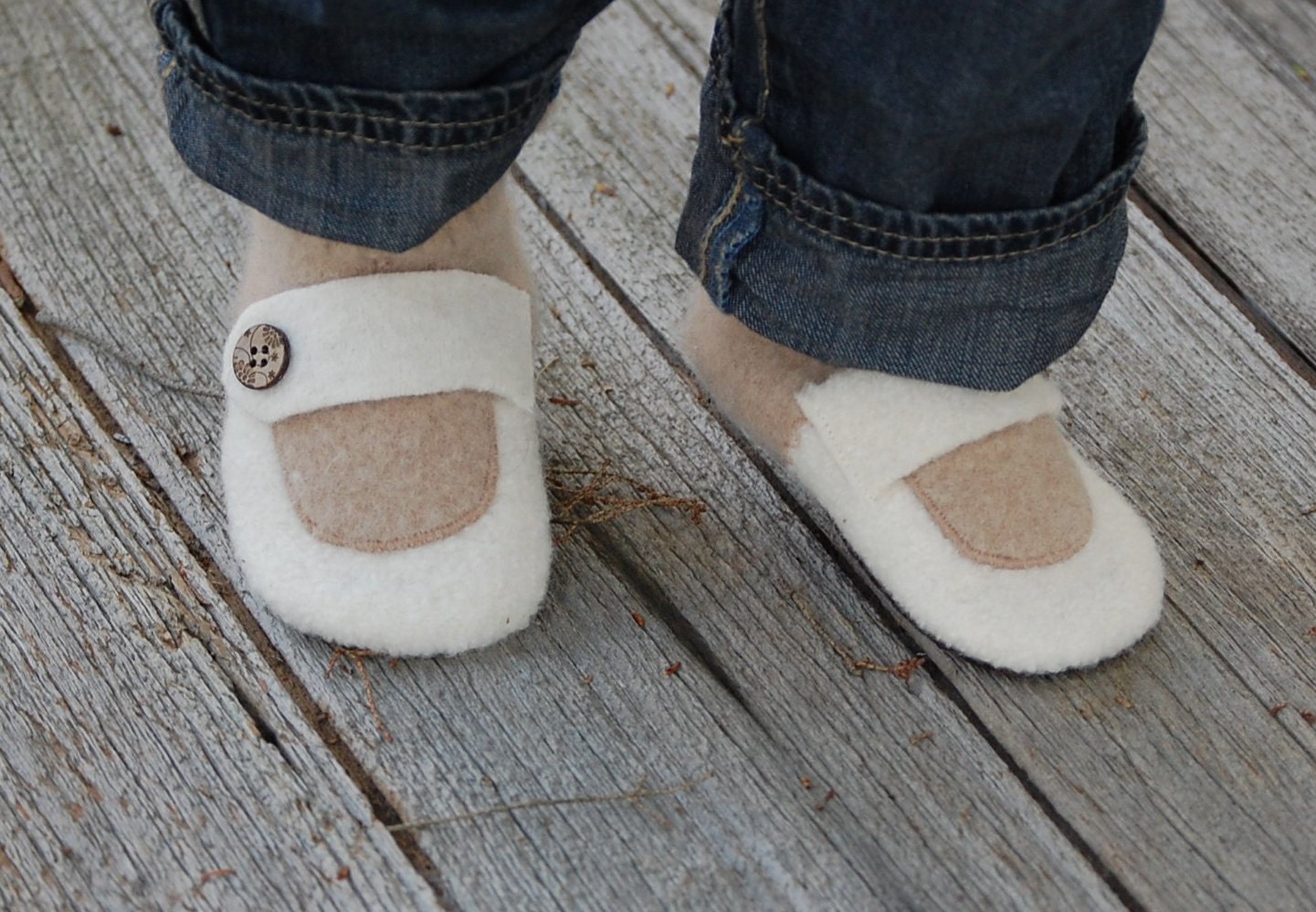 Toddler Slippers, Eco Friendly and Handmade, Sizes 6-18, 12-24 months, Miss Jane