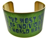 OSCAR WILDE cuff bracelet "Art is the most intense..." vintage style brass Free Shipping Worldwide