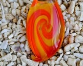 Glass Pendant - Orange and Yellow Spiral