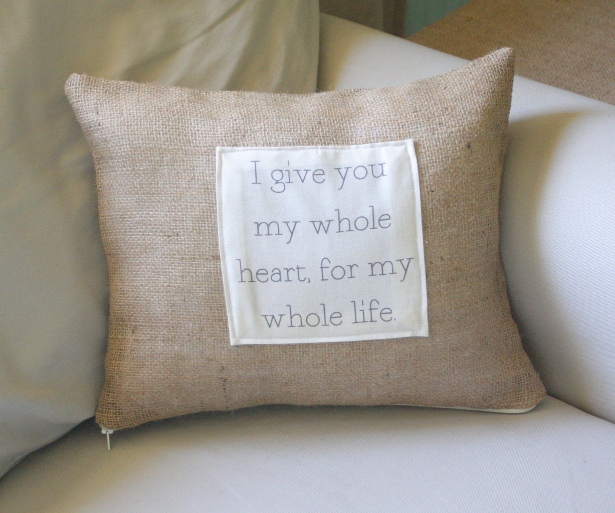 Whole Heart for Whole Life quote pillow cover