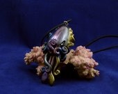 Deep Space Cuttlefish Necklace - Polymer Clay Jewelry Pendant
