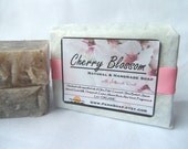 Goats Milk SOAP - CHERRY BLOSSOM - Hot Process Soapmaking with Organic Oils, Shea Butter & Alkanet Root