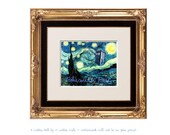 Doctor Who Inspired Starry Night TARDIS, 8 x 10 Glossy Print, Vincent Van Gogh Sci Fi Art Collage