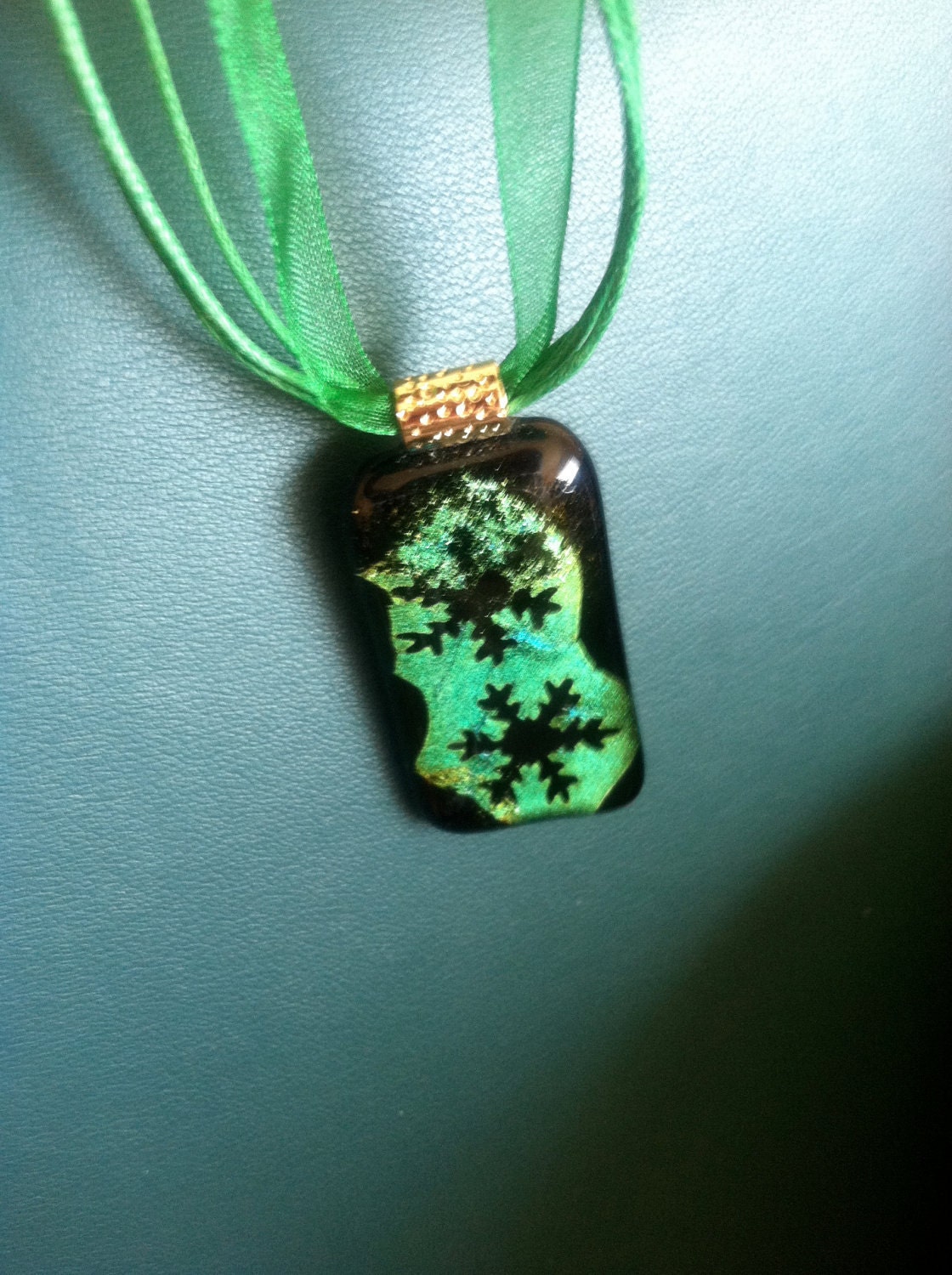 Dichroic FUSED GLASS SNOWFLAKES Pendant
