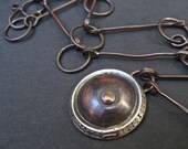 Copper Silver Bone Necklace Mixed Metals Rustic