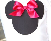 Minnie Mouse Red Bow White Long Sleeve T Shirt Holiday Seasonal Christmas Disney
