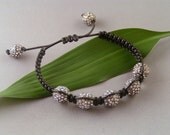 Silver Pave Macrame Bracelet