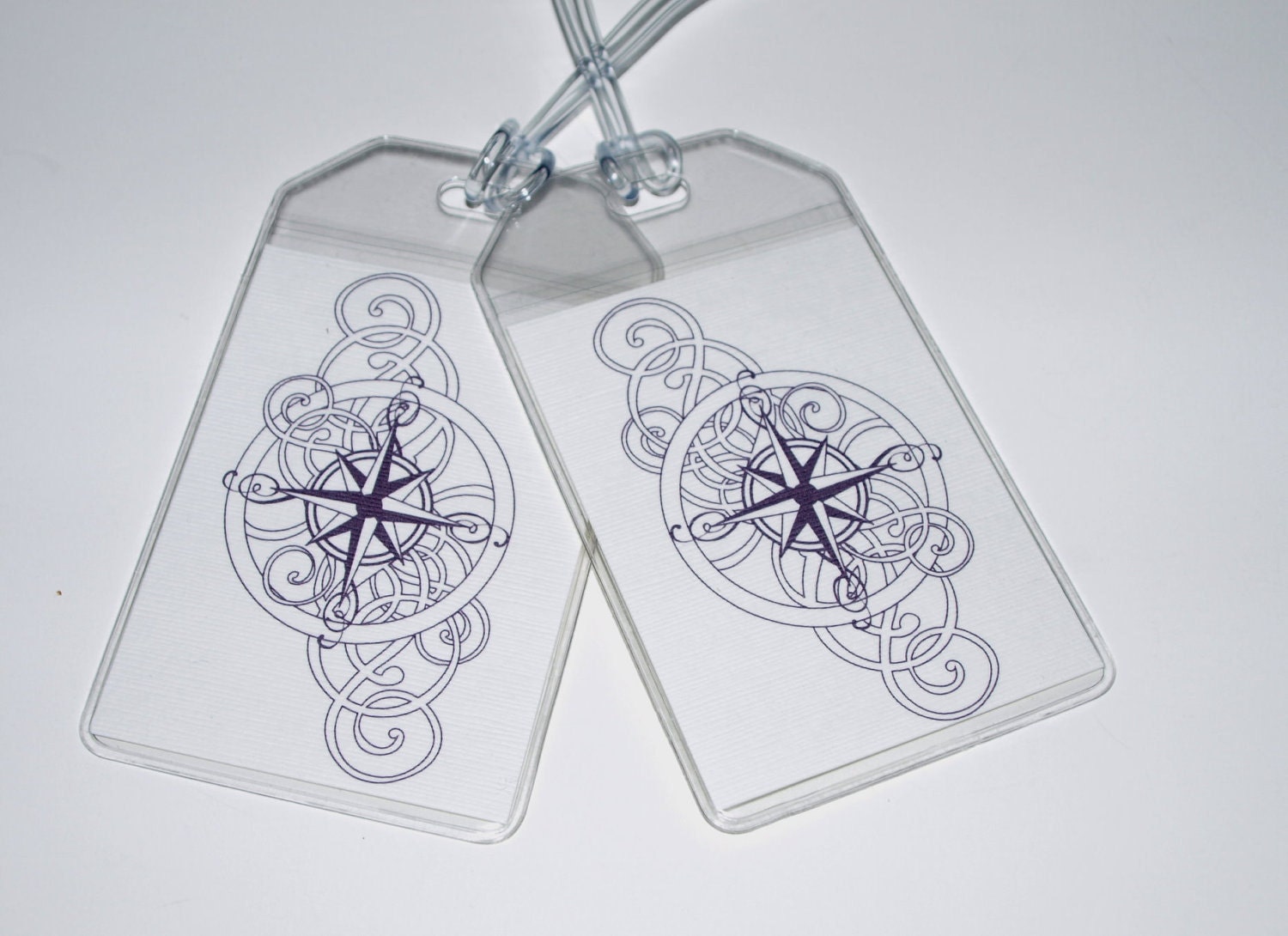 Luggage Tags - Set of Two  - Nautical Rose