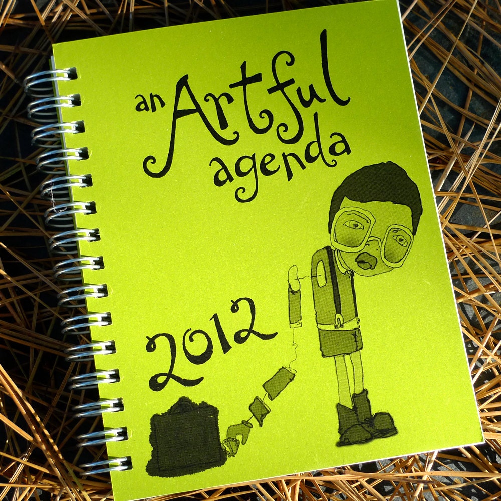 2012 green trouble planner by An Artful Agenda- with hand-drawn images for each day of the year