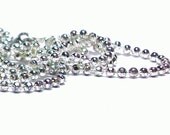 Sterling Chain 18 Inches Diamond Faceted Bead Ball