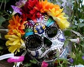 Custom handmade Calavera Mexican Day of the Dead Skull Mask """  Folk Art Dia de los Muertos