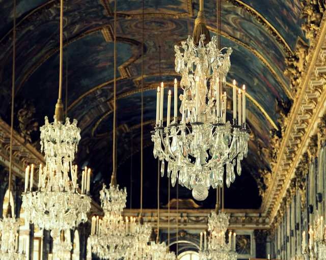 Chandeliers In Hall of Mirrors Versailles, France - 16x20 Print - The Paris Collection - Fine Art Travel Photography