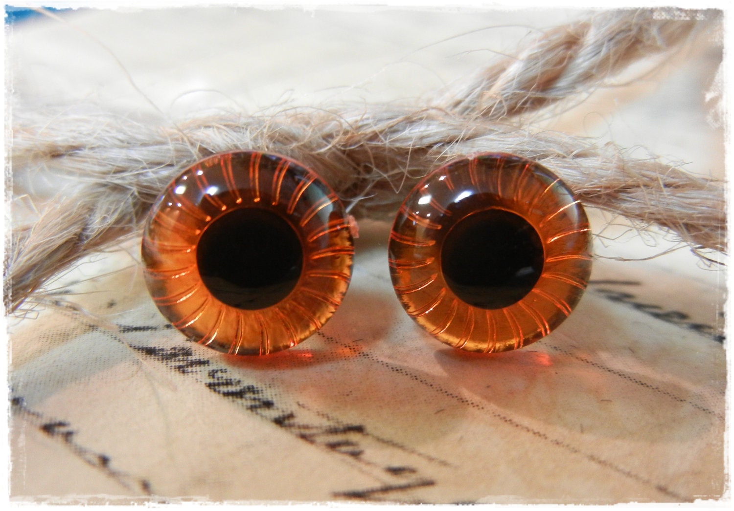 9mm Amber Owl or Troll Safety Eyes for Plush Stuffed Animals 10 Pieces