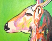 A  cute acrylic elk painting 16x12
