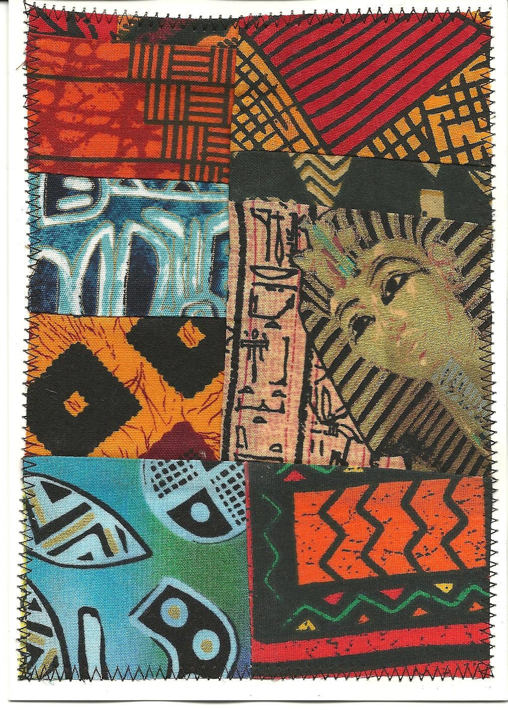 African Fabric Art Greeting Card 6