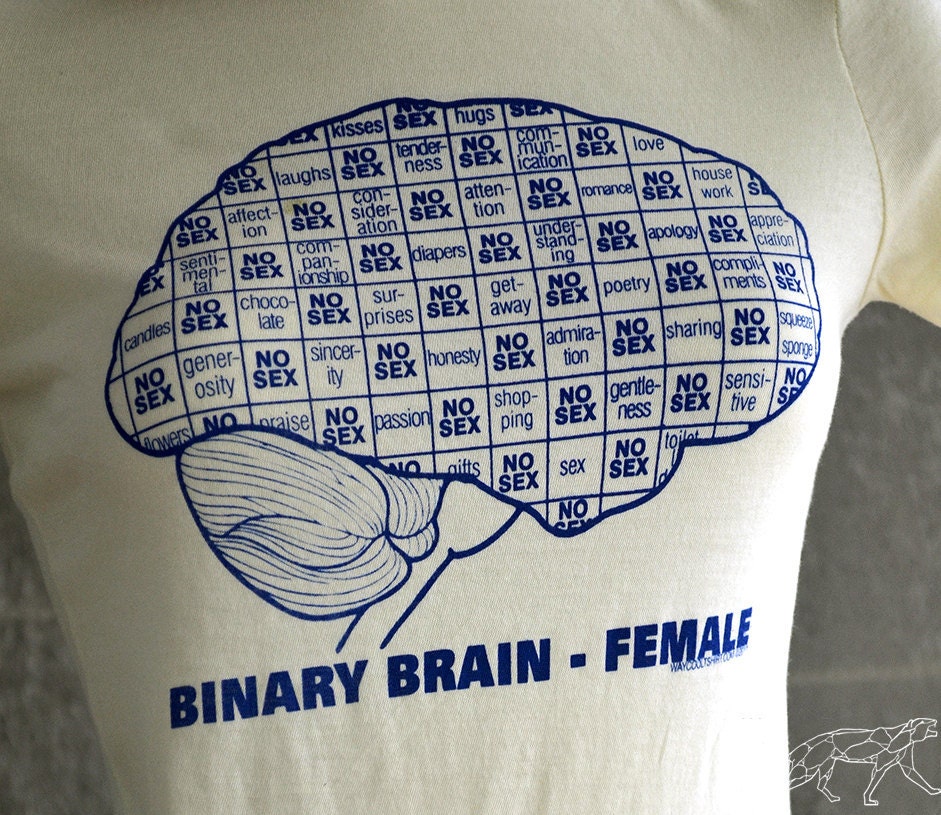 Geeky Binary Sex Brain - Female, Battle of the Binary Brains, Gal's Fitted Stretchy Tshirt Ivory