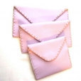 Recycled LEATHER Handmade Hand Stitched Wallet Small Envelope Bag Sustainable Gift LILAC PinkishBag luxboheme