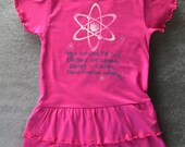 Geeky Girl's Funny Quantum Physics Toddler Ruffle Dress in Raspberry Ringspun Cotton - Kids Chic-Geek