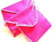 Recycled LEATHER Handmade Hand Stitched Wallet Small Envelope Bag Sustainable Gift HOT PINK Bag luxboheme