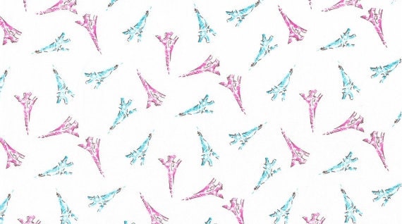 J'Adore Eiffel Tower Paris by Dear Stella Stella , Designer Fabric, 1 yard, Sale