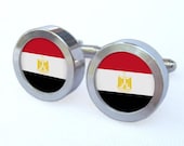 Egypt Flag Cufflinks -- Gift for Egyptian wedding, groomsmen, and university graduation