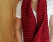 Crimson Red Infinity Circle Scarf